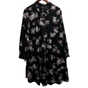 Addition Elle Michel Studio Lightweight Buttondown Floral MIDI Dress Size 20